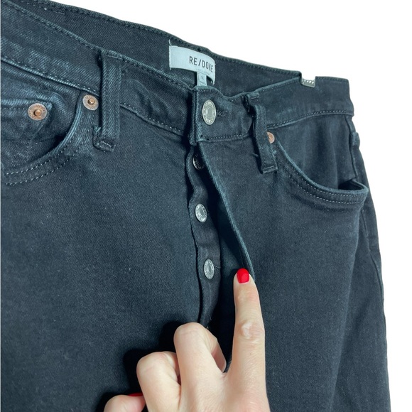 REDONE | 90S HIGH RISE ANKLE CROP in Black 30 - Picture 6 of 9